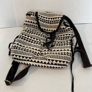 Black and White Patterned American Eagle Outfitters drawstring fabric Backpack